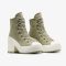 Кеди CONVERSE CHUCK 70 DE LUXE HEEL THYME GREEN LEATHER - A10378C