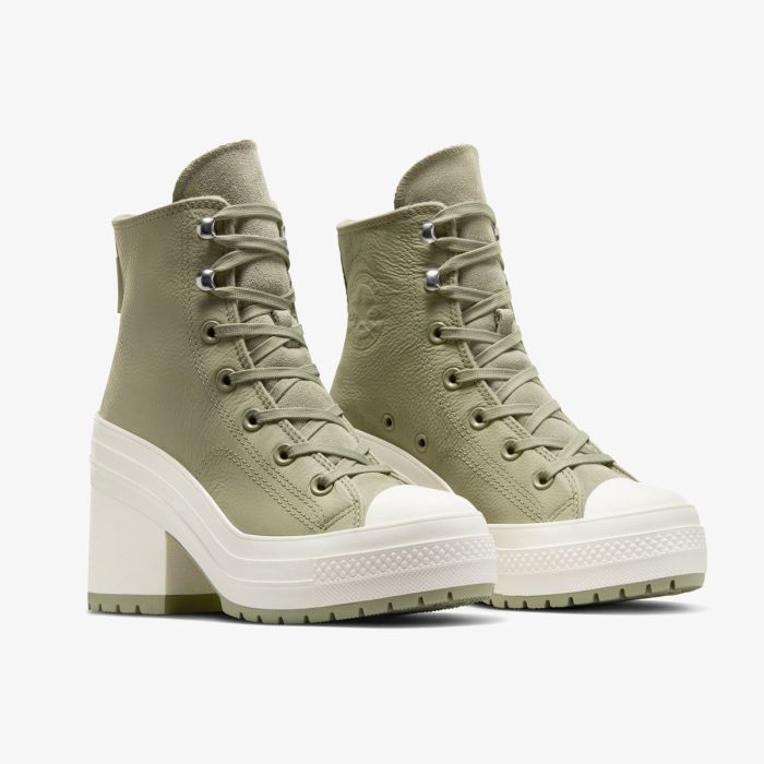 Кеди CONVERSE CHUCK 70 DE LUXE HEEL THYME GREEN LEATHER - A10378C