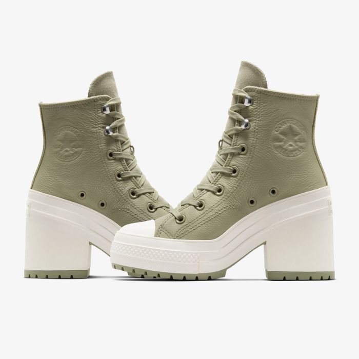 Кеди CONVERSE CHUCK 70 DE LUXE HEEL THYME GREEN LEATHER - A10378C