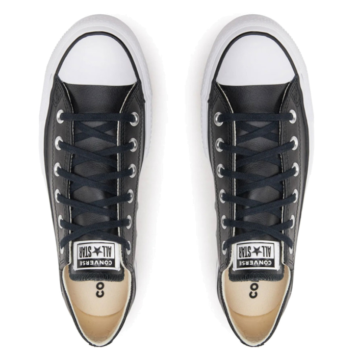 Converse All Star Leather Platform Low (Black/White)
