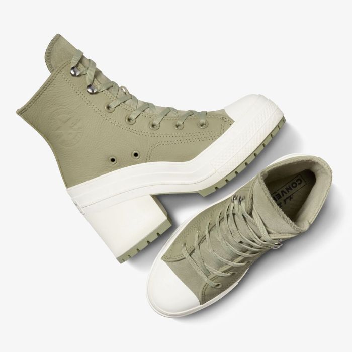 Кеди CONVERSE CHUCK 70 DE LUXE HEEL THYME GREEN LEATHER - A10378C