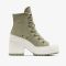 Кеди CONVERSE CHUCK 70 DE LUXE HEEL THYME GREEN LEATHER - A10378C