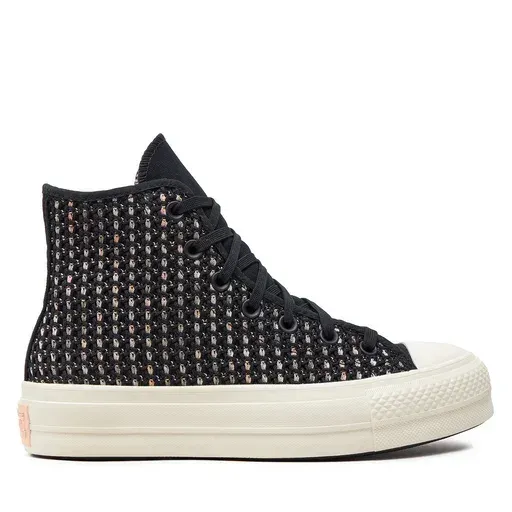 CONVERSE Chuck Taylor All Star Lift Platform Crochet A09829C Black
