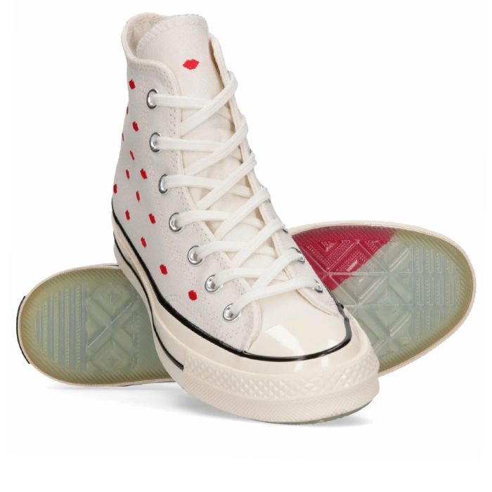 Converse Chuck 70 Embroidered Lips White