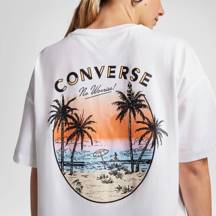 Футболка CONVERSE BEACH SCENE PALM TREE TEE - 10026378-102