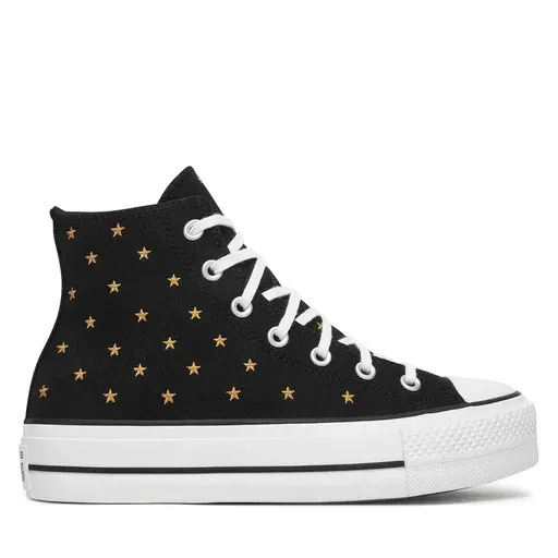 CONVERSE Chuck Taylor All Star Lift Platform Embroidered Stars A16113C Black
