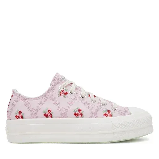 CONVERSE Chuck Taylor All Star Lift Platform Rose Cross Stitch A13660C Pink