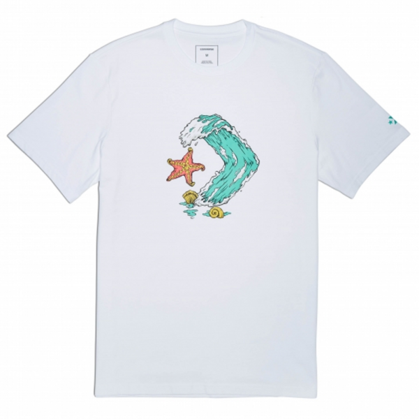 Star Chevron Waves Tee White